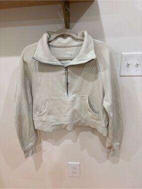 lululemon athletica Cropped Half-Zip Pullover in Light Beige